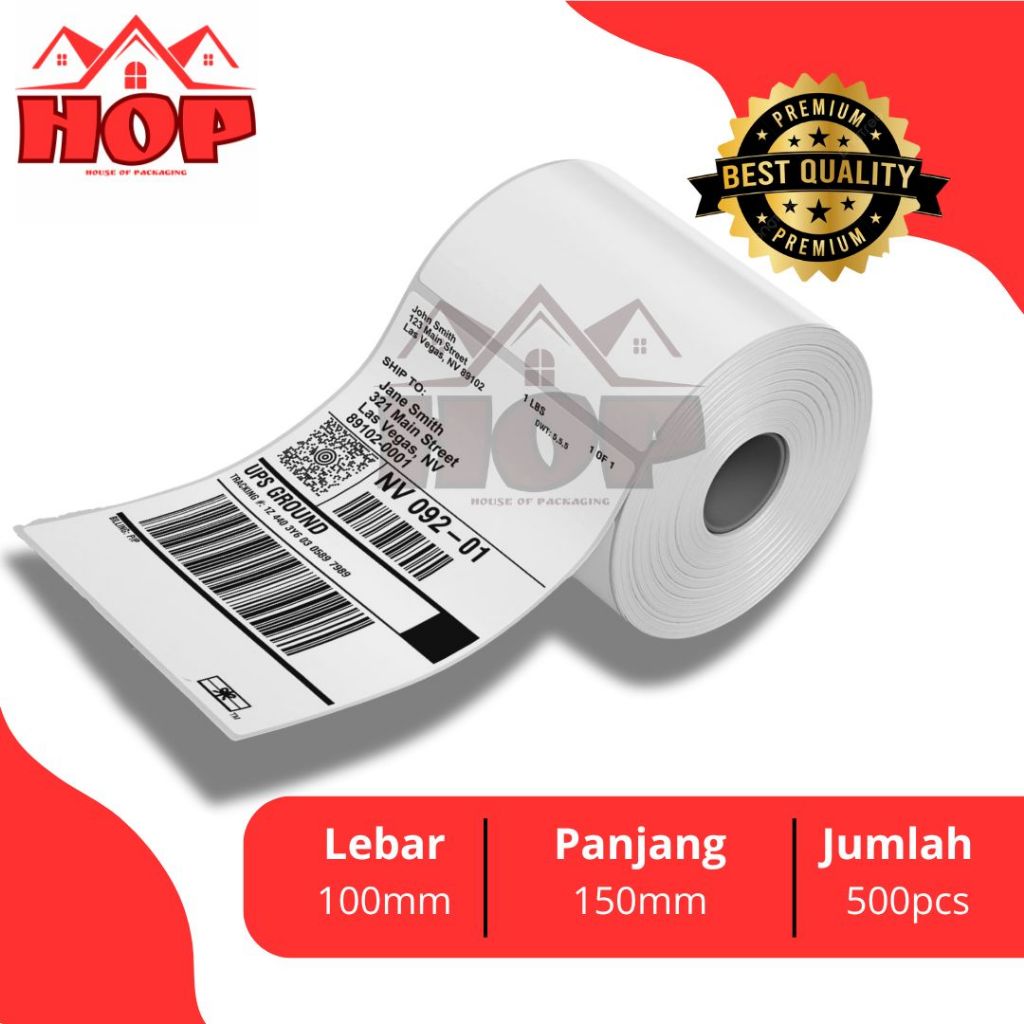 

KERTAS THERMAL STIKER LABEL BARCODE 100X150MM UK A6 LABEL RESI ISI 500PCS TERMURAH DAN BERKUALITAS