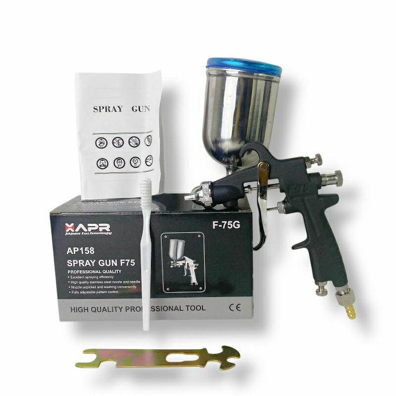 XAPR spray gun F75 setara meiji alat semprot cat nozzle 1,5mm tabung atas 400ml kualitas sama meiji