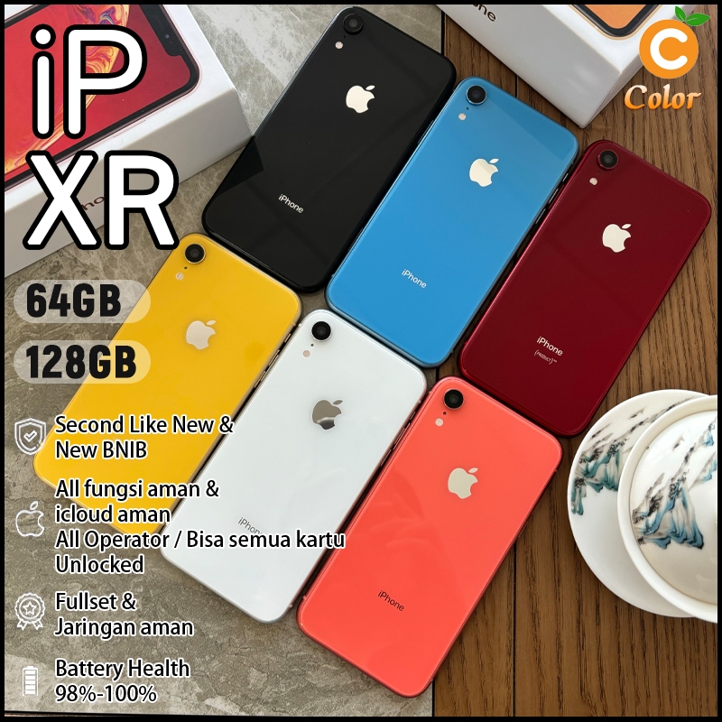 IP XR 64GB 128GB Secnod fullset Bukan SIM stiker No Minus 100% LCD Original Kondisi Perfect phone xr