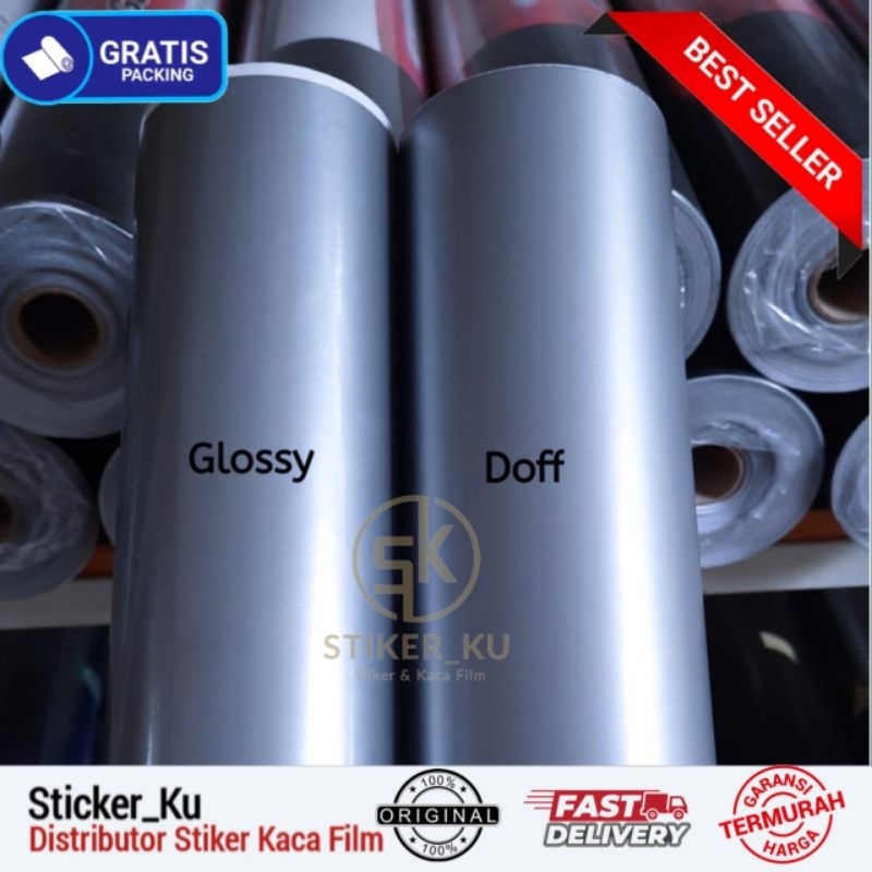 Sticker Scotlite Warna Silver Lebar 45cm / Scotlet Silver Glossy dan Doff