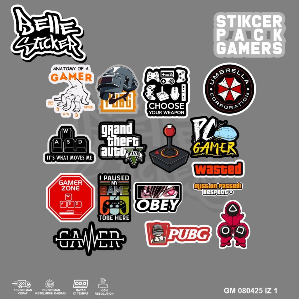 

Stiker Gamers PUBG GTA Stiker Dekorasi Scrapbook Aesthetic Waterproof untuk Laptop Motor dan Helm