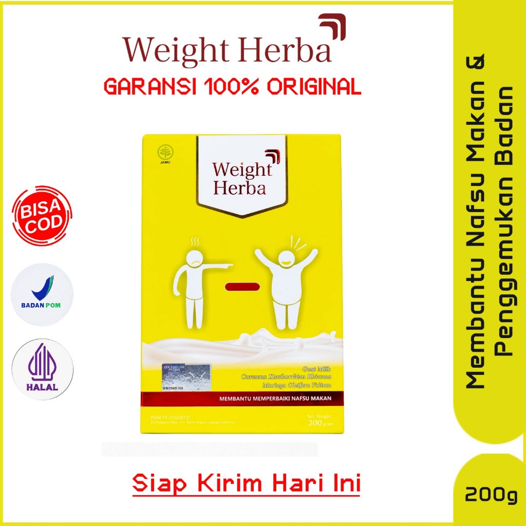 

Weight Herba Original Susu Penambah Nafsu Makan Penggemuk Berat Badan Baik Untuk Pencernaan & Usus