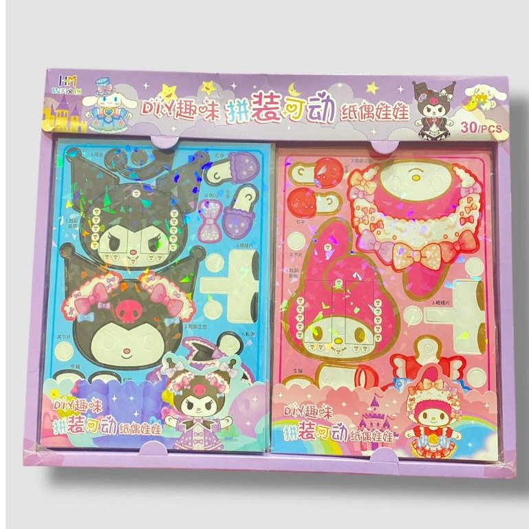 

Stiker DIY Bongkar Pasang Sanrio Stiker Quite Book Karekter Cinnamorol Melody Kuromi Stiker Murah