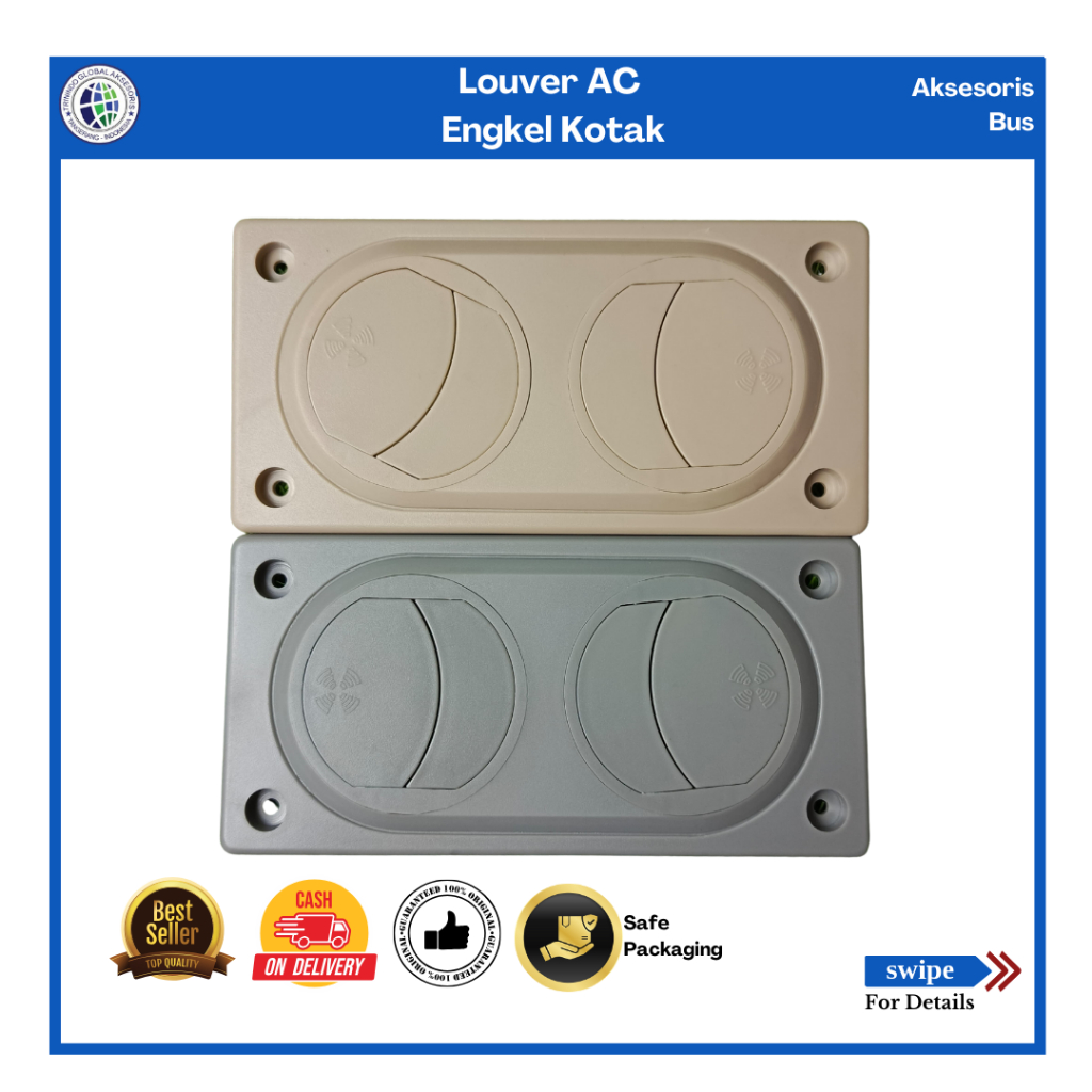 Louver Ac Engkel Kotak/2 Lubang Kisi AC bus/Kisi AC pendingin Bus