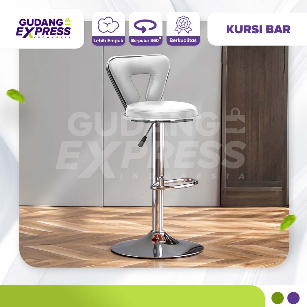 GEI - Kursi Bar Minimalis Putih untuk Dapur Kursi Bar Hidrolik Modern SJY-24 Sandaran Unik