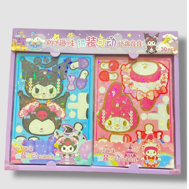 

Mainan Stiker Bongkar Pasang Karakter Pompurin Cinnamorol Melody Mainan DIY Quite Book