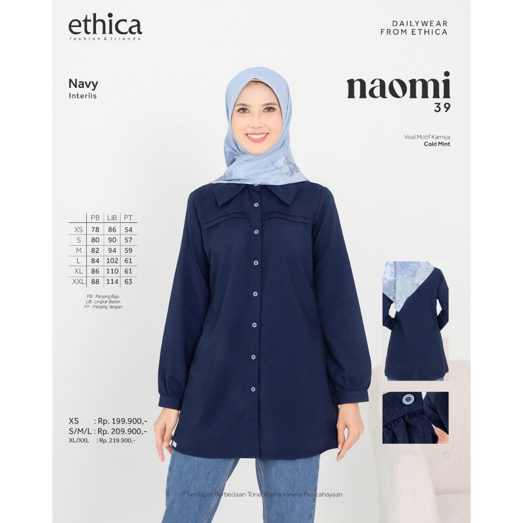 Ethica Naomi 39 Navy Atasan Tunik Wanita