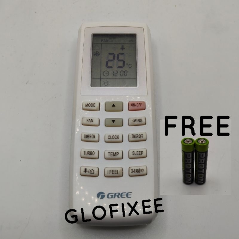REMOTE REMOTE AC GREE ORIGINAL ASLI