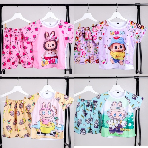 OKHI - Setelan UNISEX Anak Set Setelan Babyterry Motif LABUBU l Karakter
