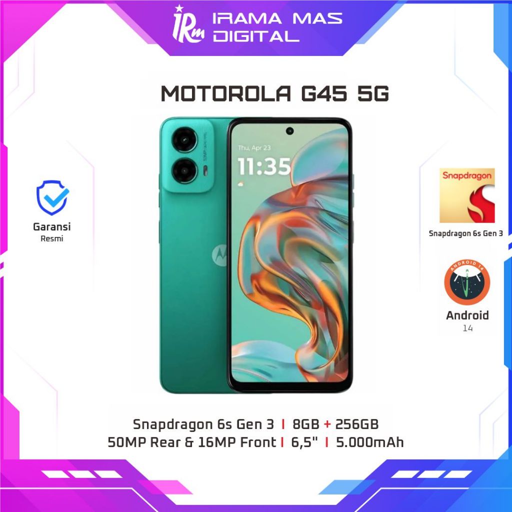 MOTOROLA G45 5G - 8GB/256GB (blue, green, magenta)