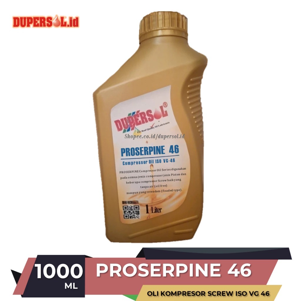 Oli Kompresor Screw Iso Vg 46, oli kompresor angin , oli compresor angin, ( R 1 LITER )