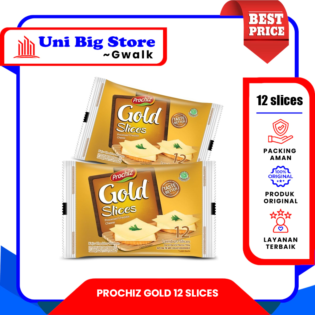 

PROCHIZ GOLD KEJU CHEDDAR CHEESE - 12 Slices