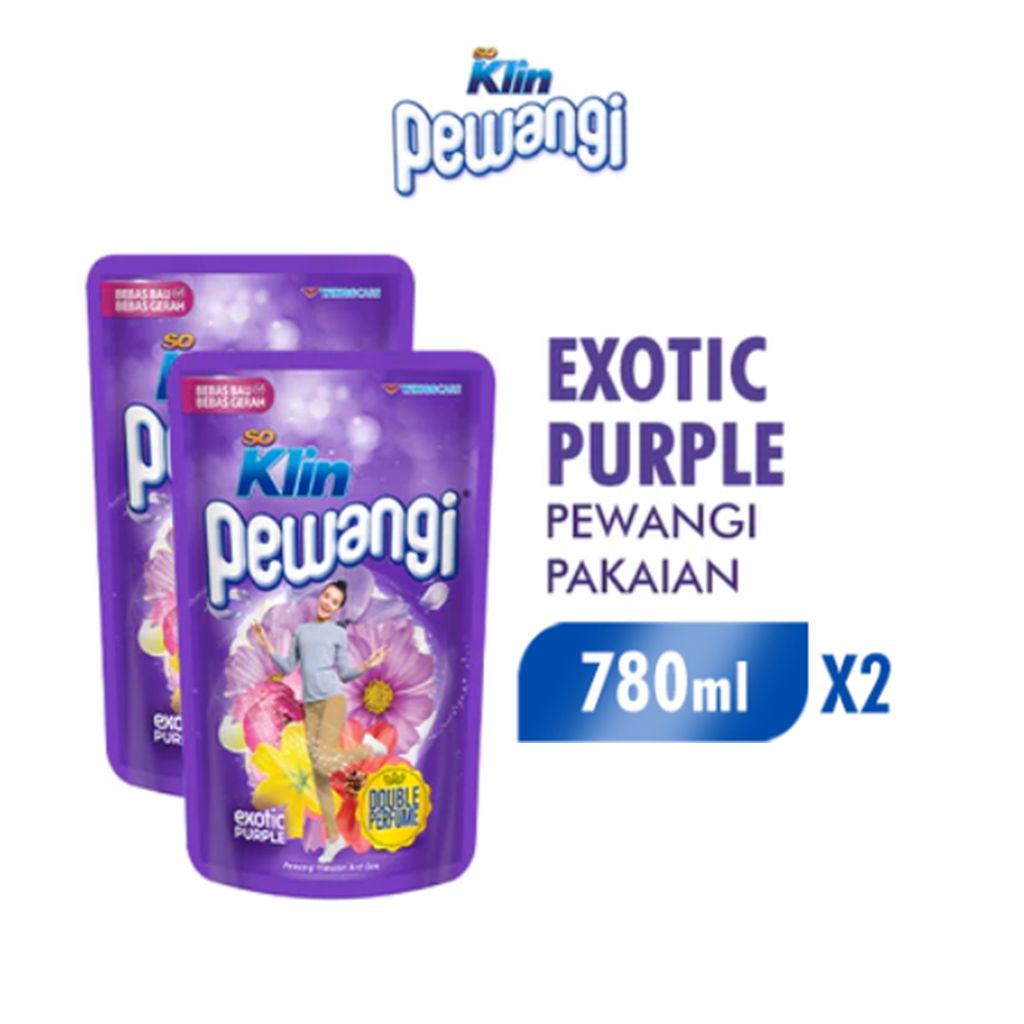 Soklin Pewangi Pakaian Exotic Purple Pouch 780 ml x2