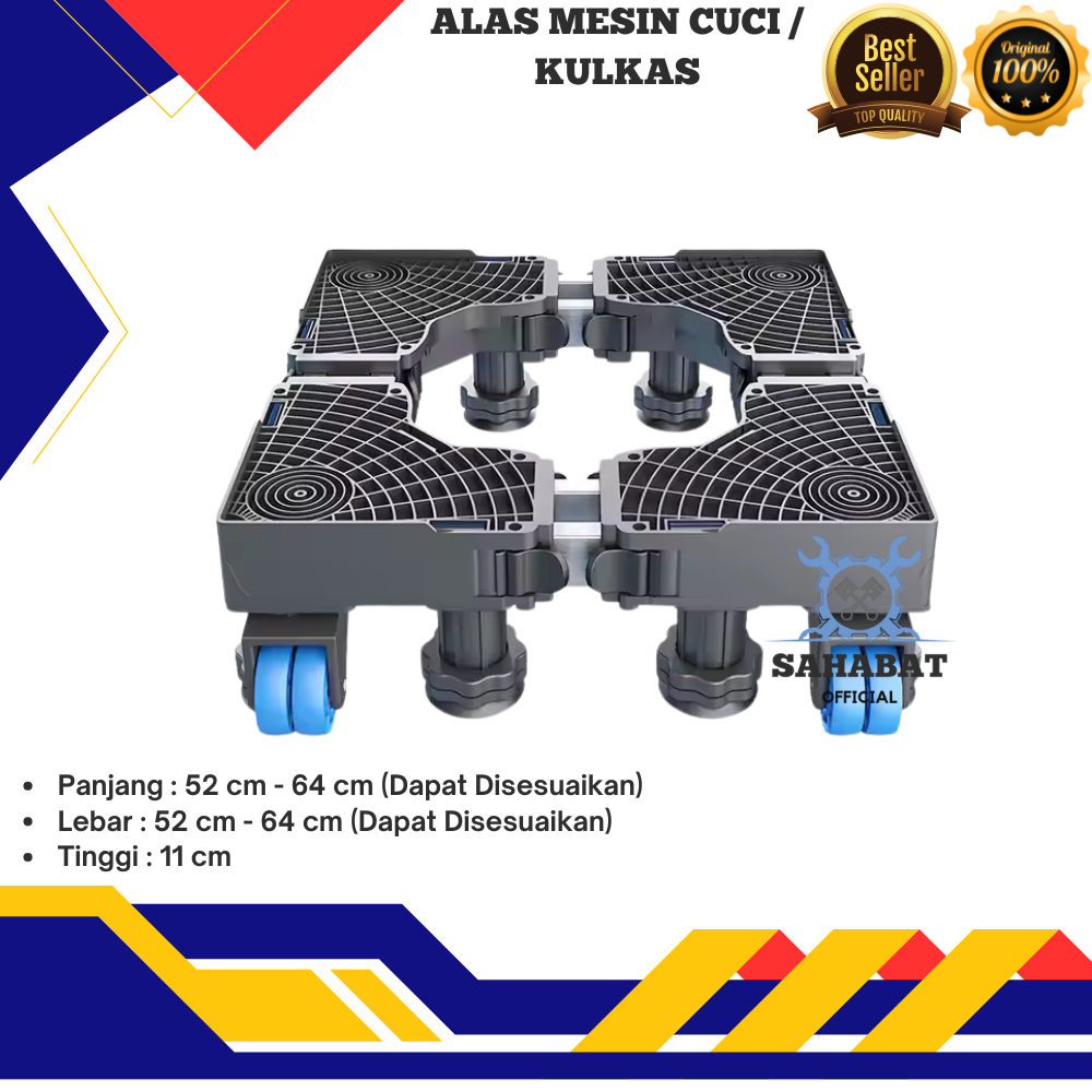 DUDUKAN MESIN CUCI ATAU KULKAS / RODA DUDUKAN MESIN CUCI