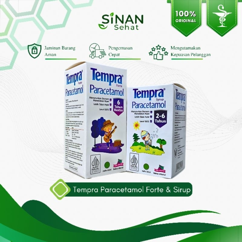 Apotek Sinan Sehat | Tempra Forte sirup 60 ml 6 tahun ke atas | Tempra sirup 30 ml 2-6 Tahun
