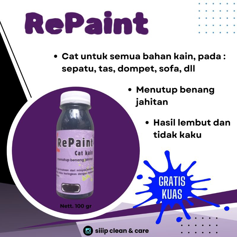 Cat kain - sepatu - tas - topi - baju - jok/sofa kain