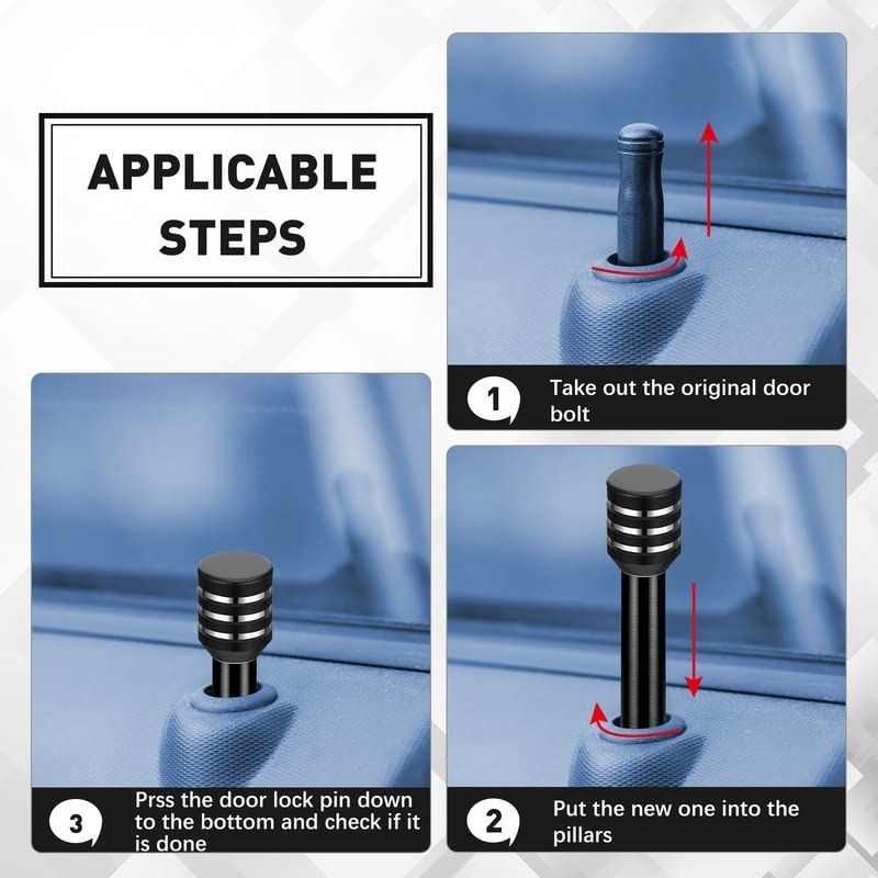 SV1 4pcs/Set Knob Kunci Pintu Mobil Universal Pin Kunci Pintu Mobil Pin Pengunci Pintu Mobil Untuk