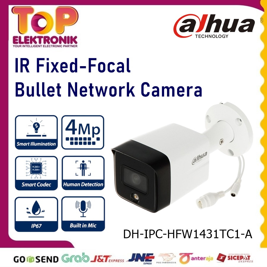 Ip Cam Cctv DAHUA IPC-HFW1431TC1-A 4mp Built-In MIC