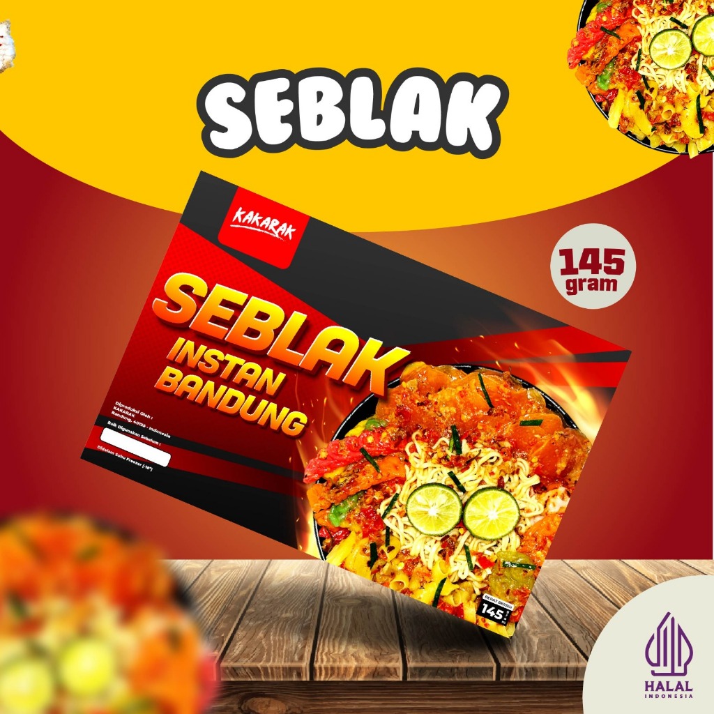 

Kakarak - Seblak Instan Komplit - Cemilan Kerupuk Seblak Kuah Pedas Rempah Bandung - 145 gr