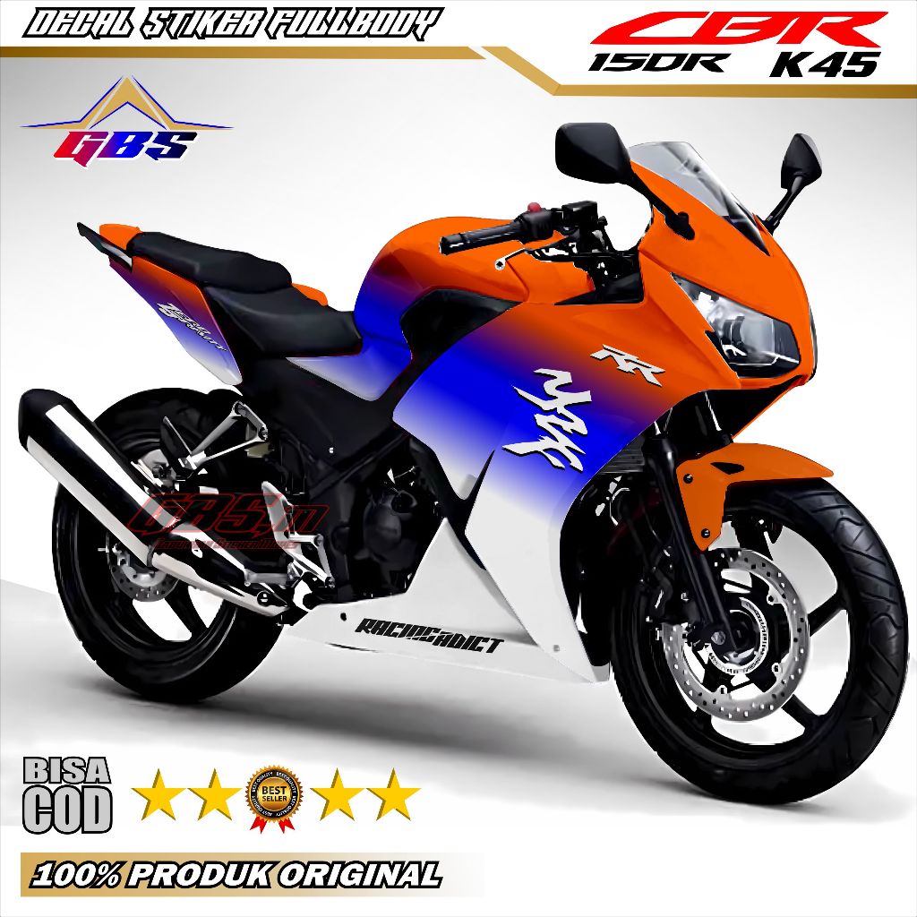 COD Terbaru - Decal Stiker Full Body Motor Cbr 150r K45 Lokal Sticker Decal CBR 150R 2014 2015 Full 