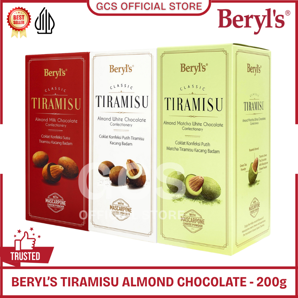 

Beryl's Classic Tiramisu Almond Green Tea Milk White Chocolate 200g Beryls Coklat Malaysia