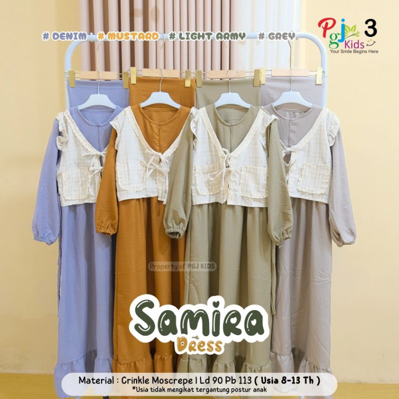 [ ata.id kids] Samira Dress Teen Free Hijab Crinkle By PGJ Kids