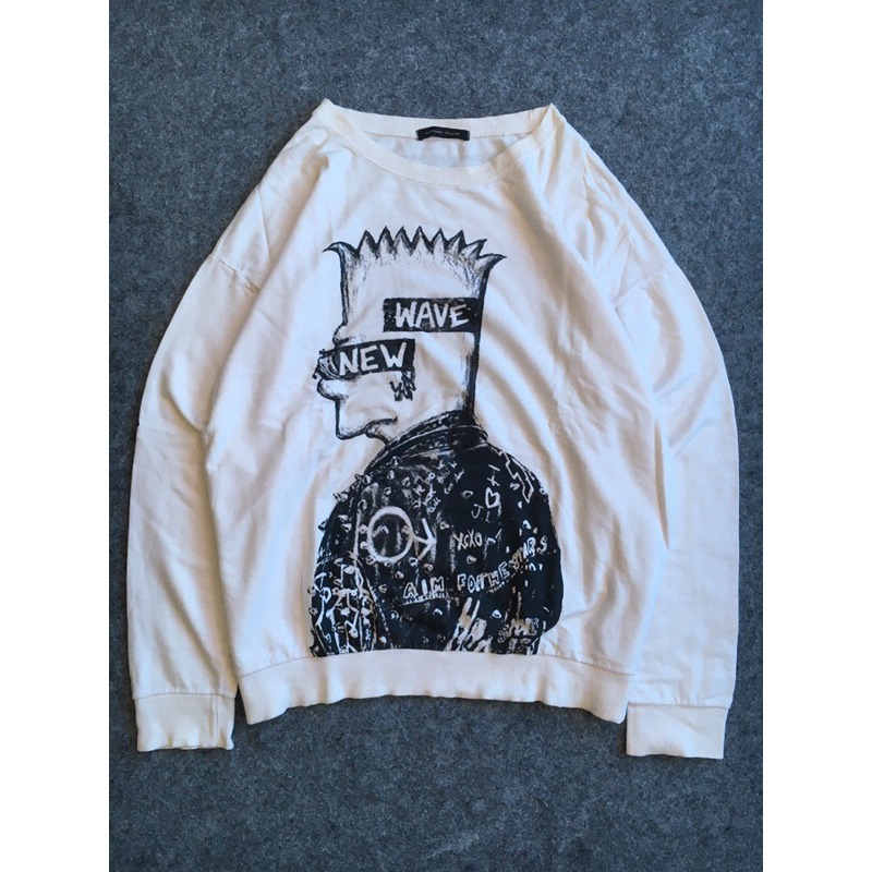 CREWNECK KOREAN CASUAL WHITE/CUSTARD YELLOW