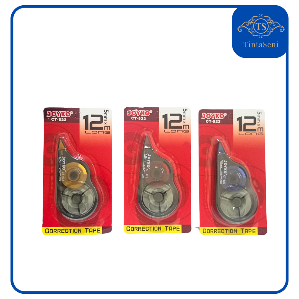 

JOYKO CORRECTION Tape 12m Tip ex Kertas Label Roll Murah Tip x Joyko CT 522