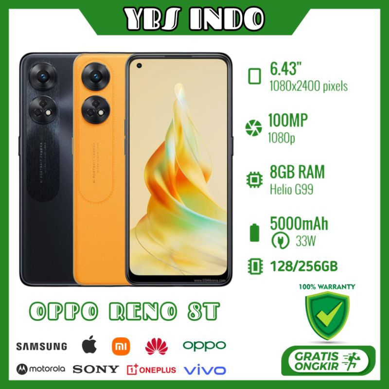 Oppo Reno 8T 4g Ram 8/256Gb - Smartphone Bekas Bergaransi