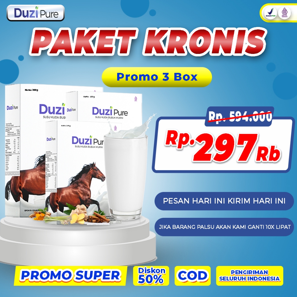 

DUZI PURE 3 BOX - SUSU KUDA LOMBOK ATASI NYERI SENDI SAKIT LUTUT DAN ASAM URAT