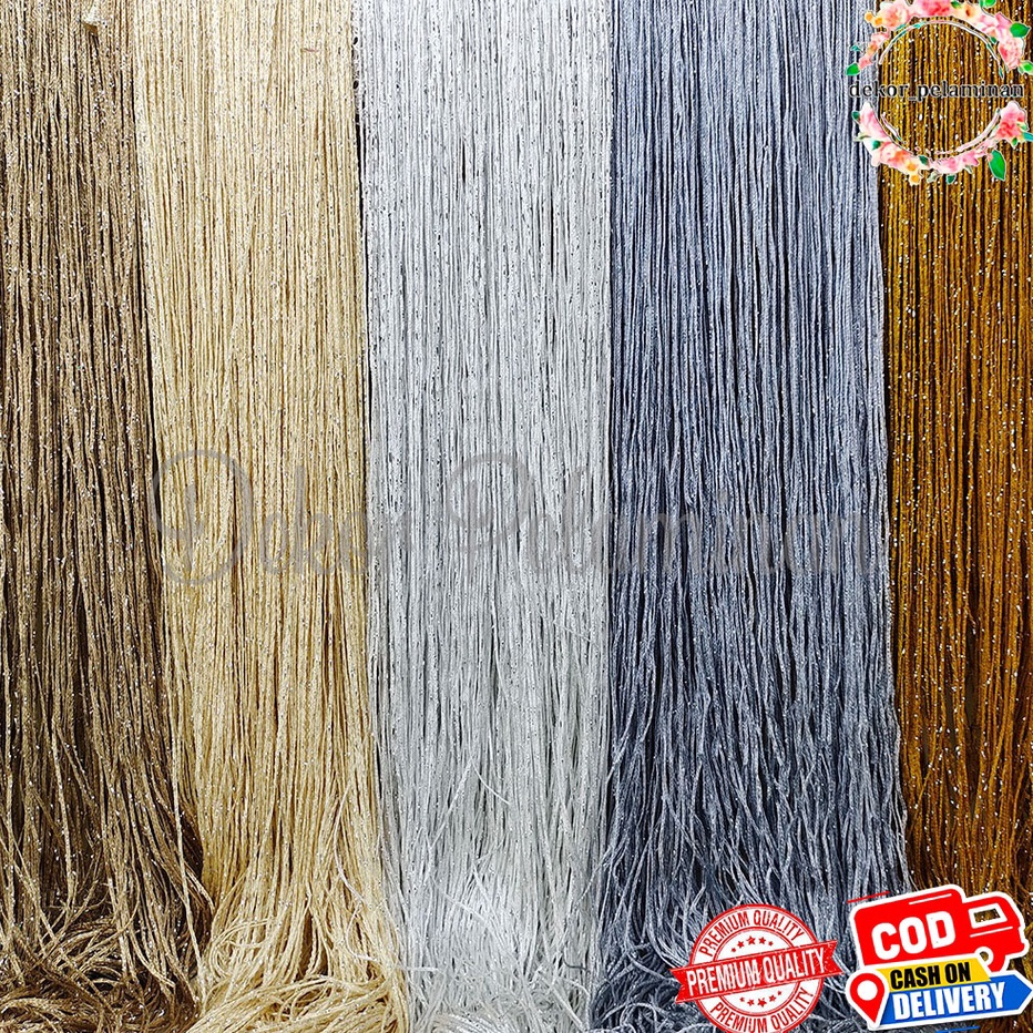 COD TIRAI BENANG GLITER UKURAN 1 X 3 M  TIRAI PINTU  KAMAR  BLINGBLING DEKORASI PERNIKAHAN