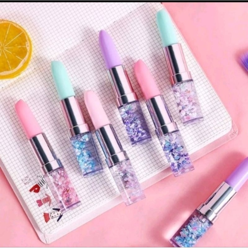 

Pulpen Lipstick Glitter unik Cantik