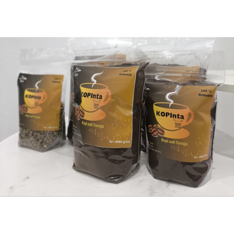 

Kopi Bubuk, Kopi Robusta Asli Toraja, 1000g
