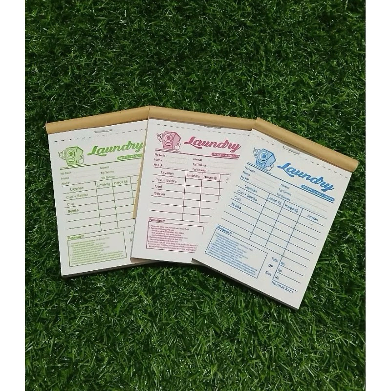 

Nota Londry Mini 2 Rangkap isi 100 Lembar 50 Set Ukuran 8X10.5 Ready Stok