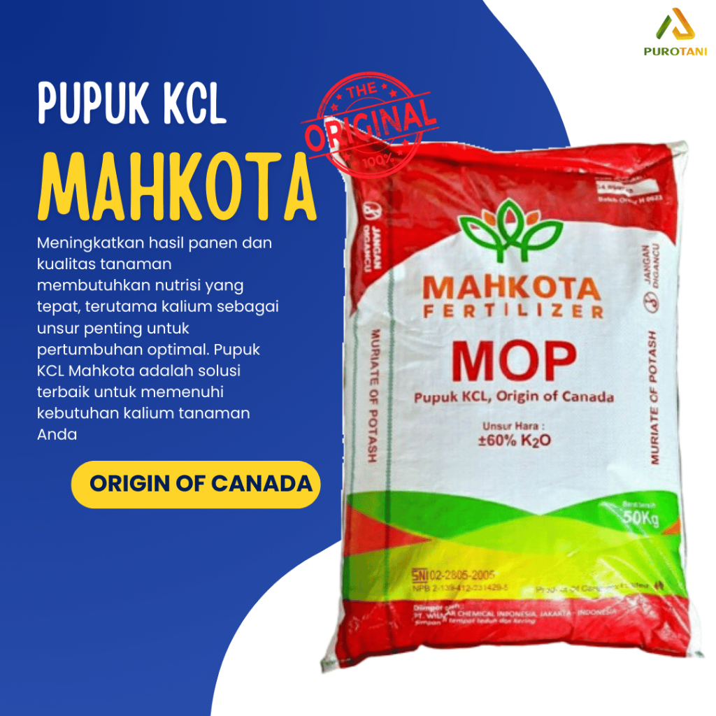 Pupuk KCL Mahkota origin of Canada 1KG Repack