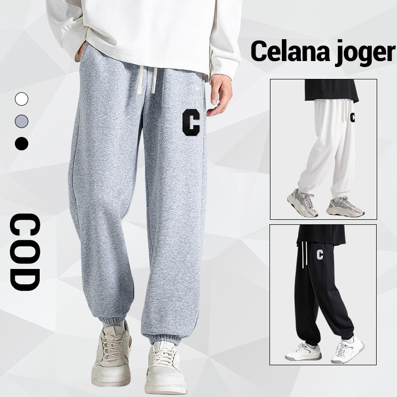 Celana olahraga pria panjang terbaru 2025 Celana training pria Baggy pants pria Cowok korean style O