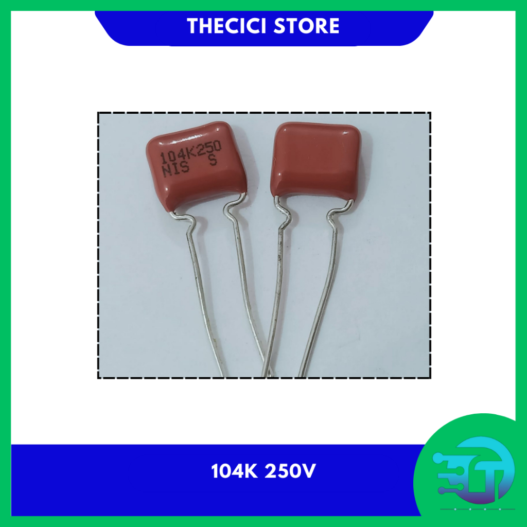 MILAR MERAH 104 250V Mylar 104 250V 104K 250V 104K250V Capasitor Kapasitor Milar 104K 250V