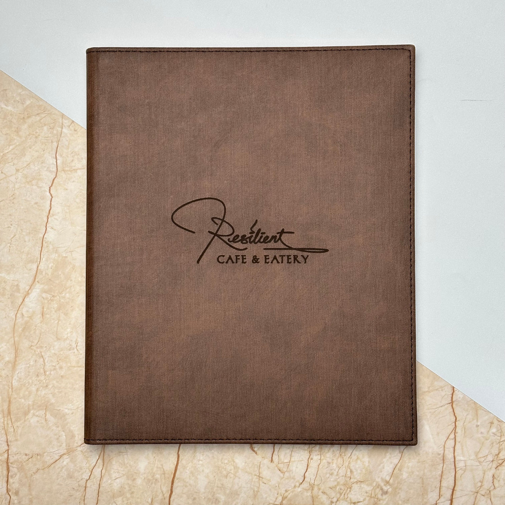 

Buku menu custom logo laser, ukuran, model, warna - PO - Restoran Cafe Hotel