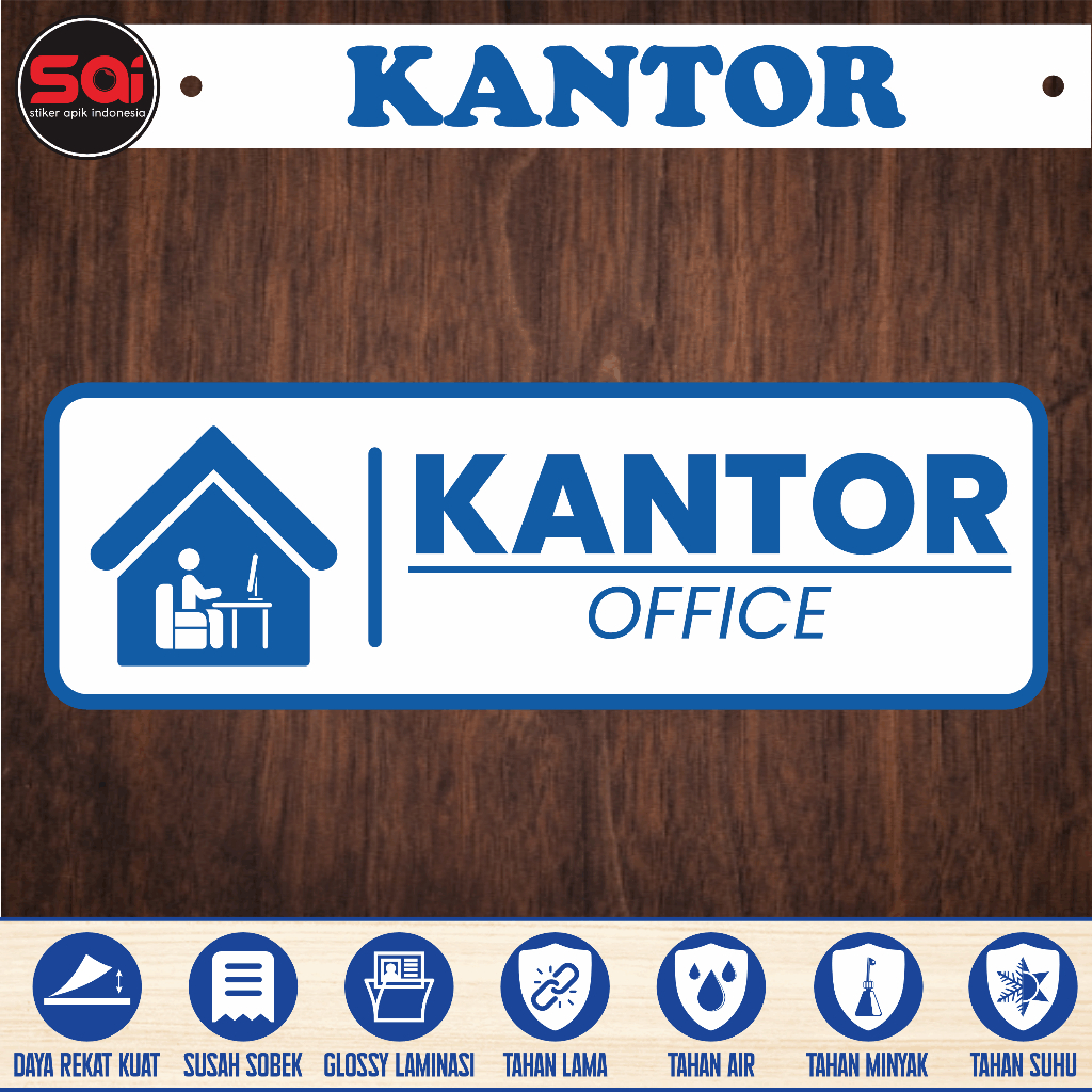 

Stiker vinyl anti air RUANG RUANGAN KANTOR laminasi glossy