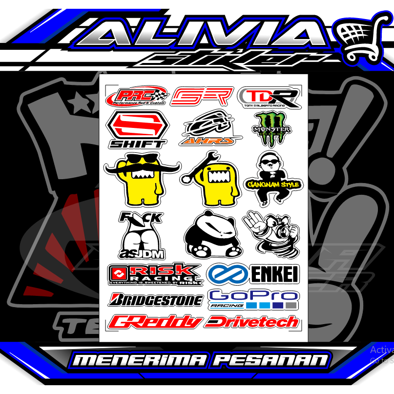 

Stiker Variasi-Stiker Nama/Logo/Gambar-Stiker Harga Pelembar-Stiker Mesin A3+-Stiker Bisa Custome