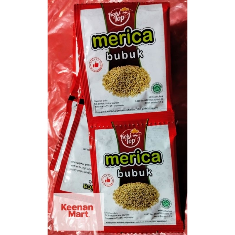 

Merica Bubuk Koki Top Sachet 2,5gr - Bumbu Dapur - 1 Renceng/12 Sachet - Lada Halus