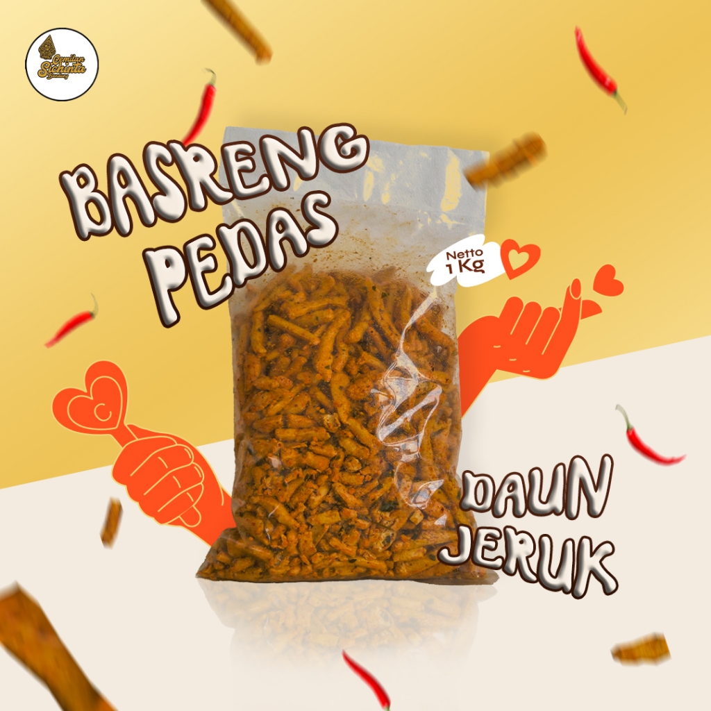 

1kg - Basreng Pedas Daun Jeruk Cemilan Sichinta
