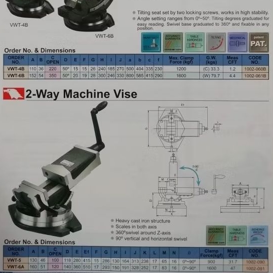 Vertex tilting vise vwt-5