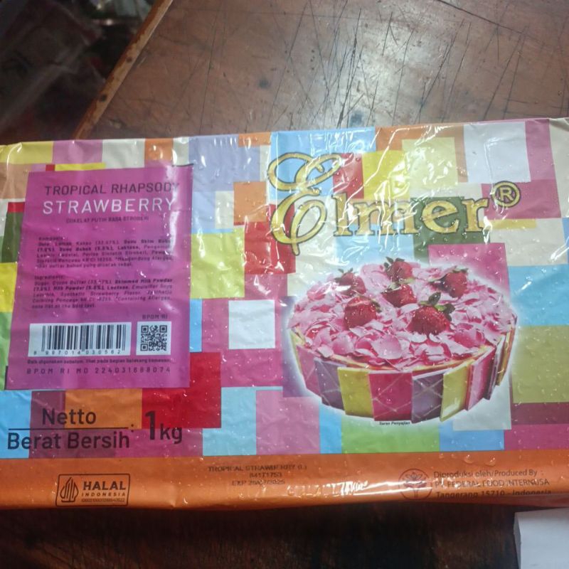 

coklat batang elmer pink strawberry 1kg