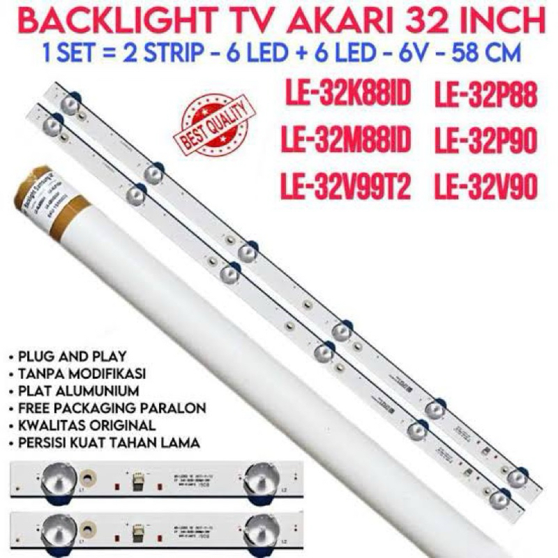 Backlight Akari 32” 6 led 6 volt