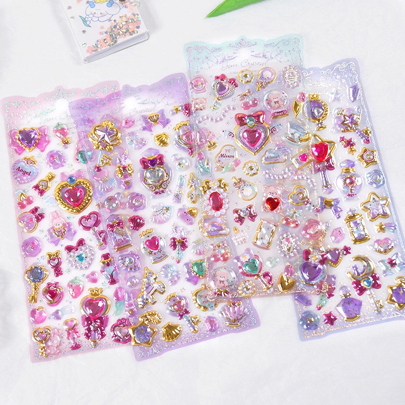 

Purple ST007 Stiker Princess Drop Viral 3D Timbul Sticker Lucu Series gift hadiah kado
