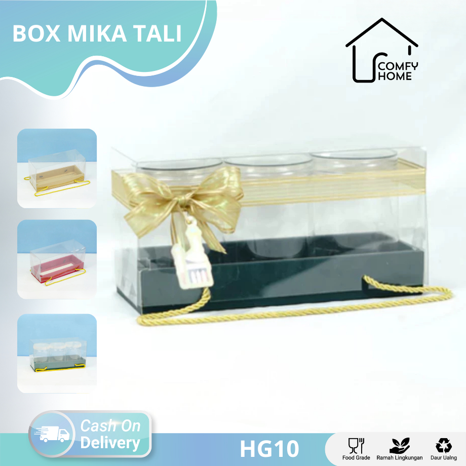 

Box Mika Tali 29 x 11 x 15 / Kotak Mika isi 3 Toples / Box Mika Toples Isi 3 / Box Kue kering I HG10