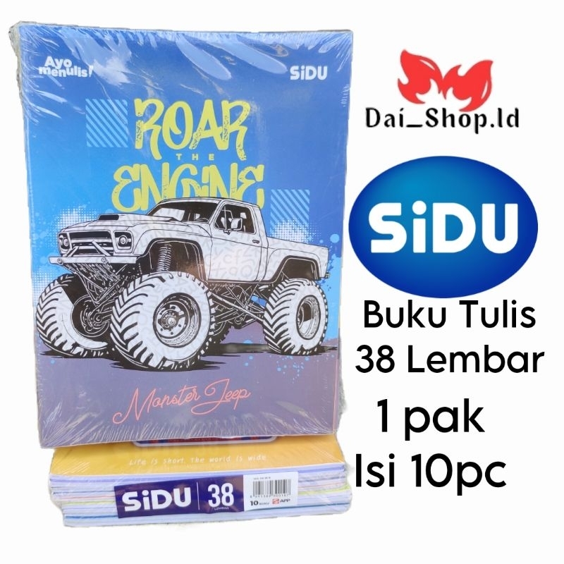 

Buku Tulis Sidu 38 Lembar 1 pak isi 10pcs TERMURAH!!!