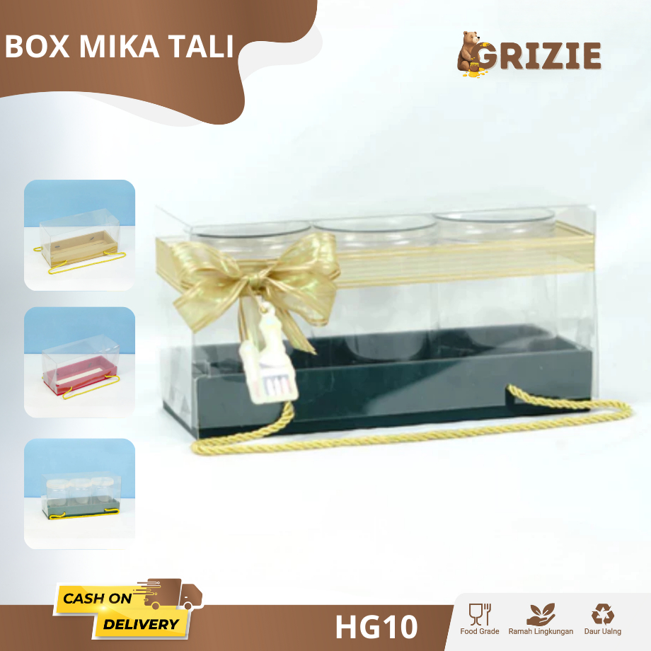 

Box Mika Tali 29 x 11 x 15 / Kotak Mika isi 3 Toples / Box Mika Toples Isi 3 / Box Kue kering I HG10