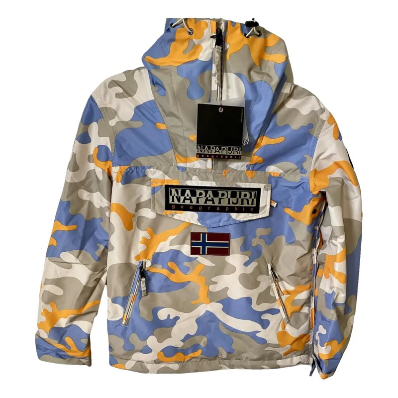 Napapijri Rainforest Summer print 3 Violet Camo orange synthetic  In Mint Condition  Size Small   Th